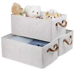 Storage Bins Closet Organizer - Linen White - 3 Pack