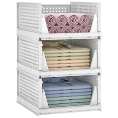 Stackable Closet Organizer White - 3 Pack