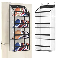 Clear Over the Door Hat Racks for Baseball Caps, Hold 48 Caps Hat Storage Organizer for Closet Wall