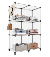Closet Organizer 6 Cube Closet Shelves with Hook for Handing Storage Shelves