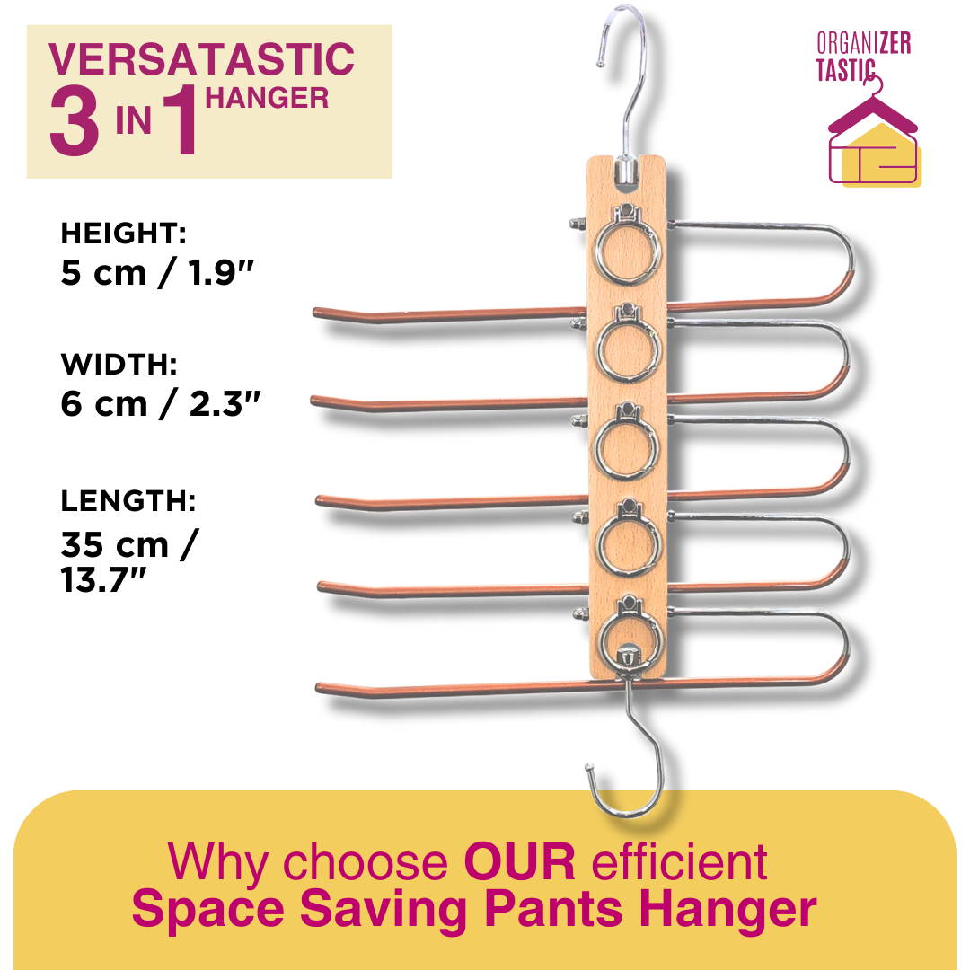 OrganizerTastic VersaTastic- Patented 3-in-1 Space-Saving Hanger
