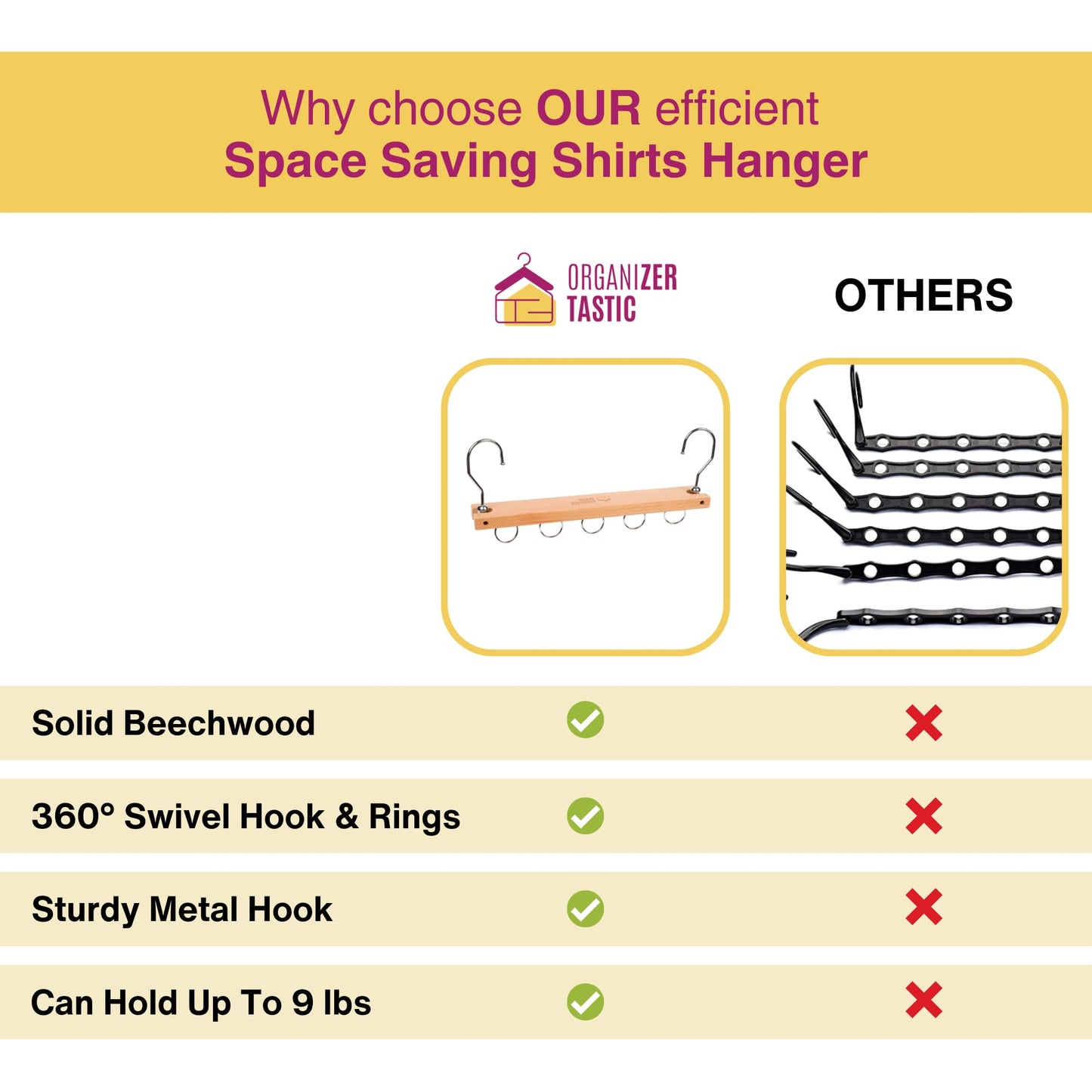 Space Saving Shirts & Accessory hangers-4 Pack