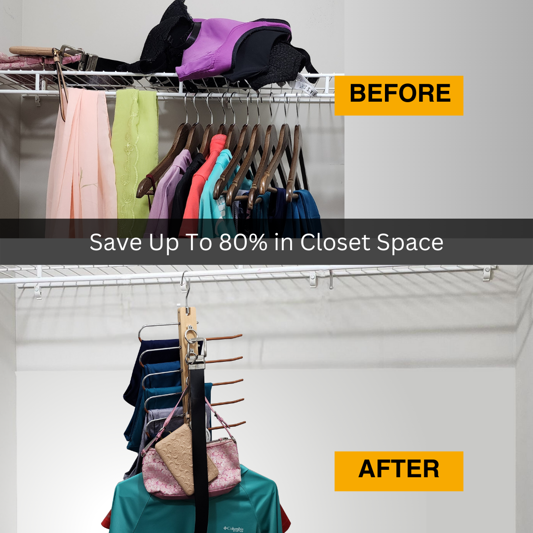 OrganizerTastic VersaTastic- Patented 3-in-1 Space-Saving Hanger
