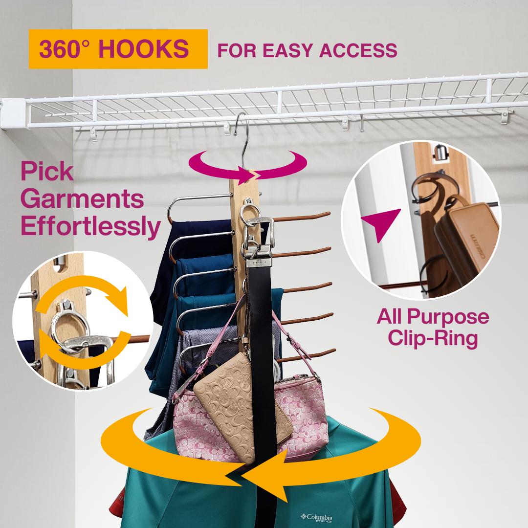 OrganizerTastic VersaTastic- Patented 3-in-1 Space-Saving Hanger